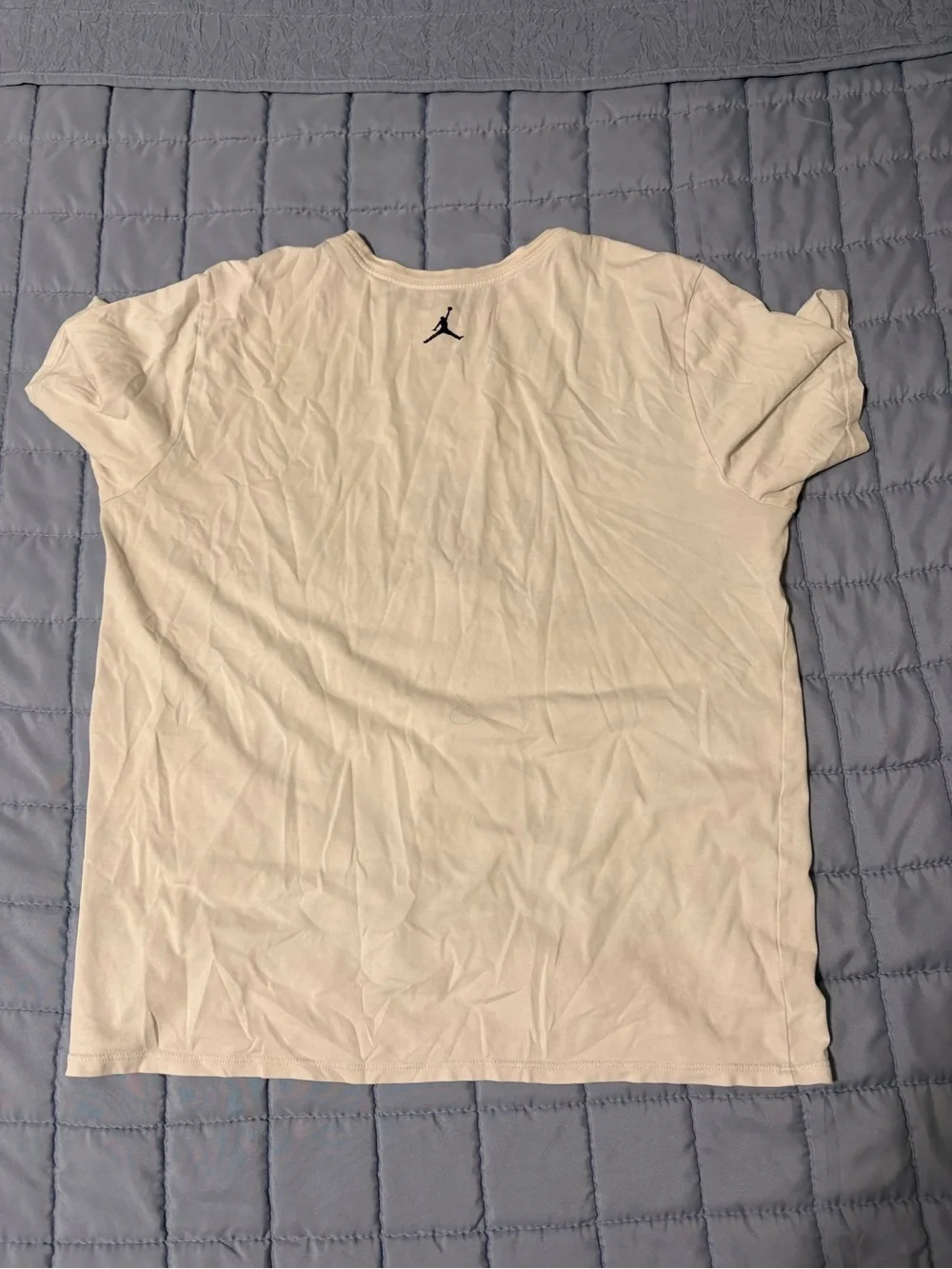 Jordan White Short-Sleeve Tee with Black Jumpman Graphic